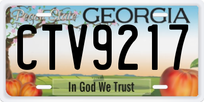 GA license plate CTV9217