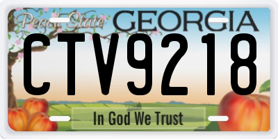 GA license plate CTV9218