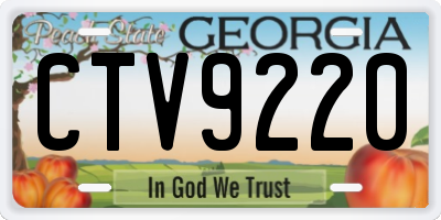 GA license plate CTV9220