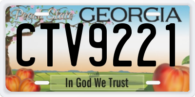 GA license plate CTV9221