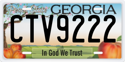 GA license plate CTV9222