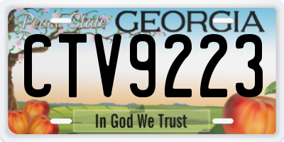 GA license plate CTV9223