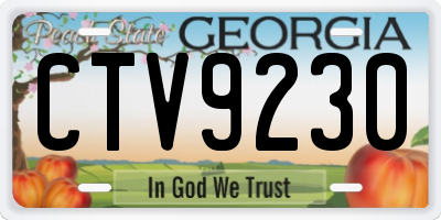 GA license plate CTV9230