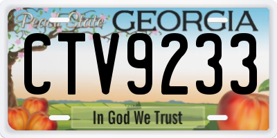 GA license plate CTV9233