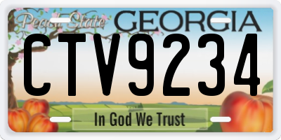 GA license plate CTV9234