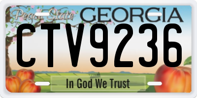 GA license plate CTV9236