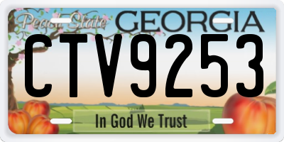 GA license plate CTV9253