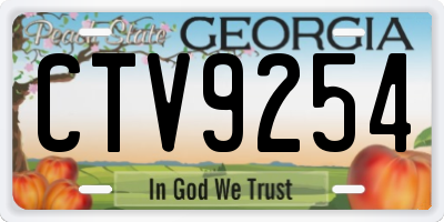 GA license plate CTV9254