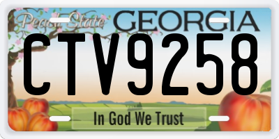 GA license plate CTV9258