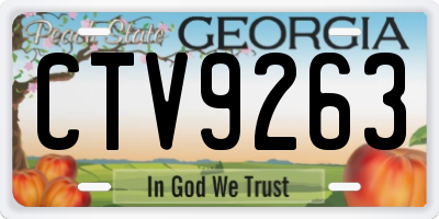 GA license plate CTV9263