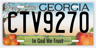 GA license plate CTV9270
