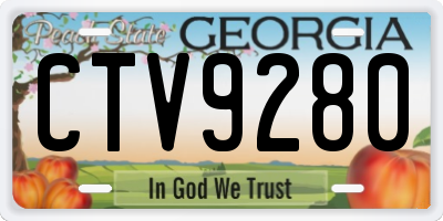GA license plate CTV9280