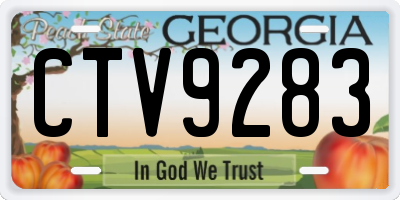 GA license plate CTV9283