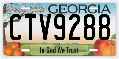 GA license plate CTV9288