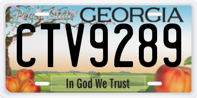 GA license plate CTV9289