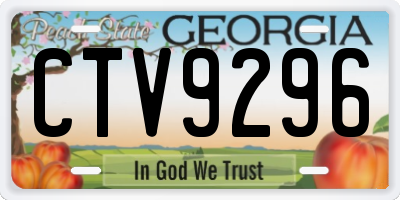 GA license plate CTV9296