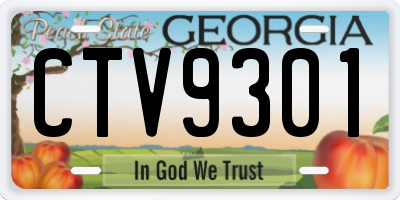 GA license plate CTV9301