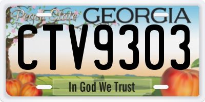GA license plate CTV9303