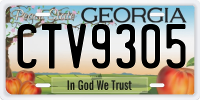 GA license plate CTV9305