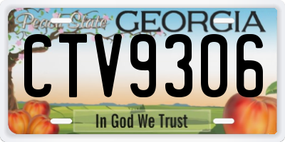 GA license plate CTV9306