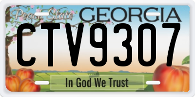 GA license plate CTV9307