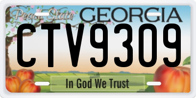 GA license plate CTV9309
