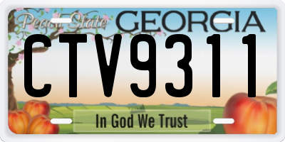 GA license plate CTV9311
