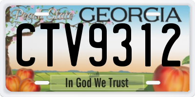 GA license plate CTV9312