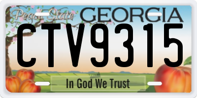 GA license plate CTV9315