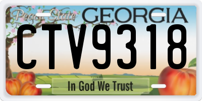 GA license plate CTV9318