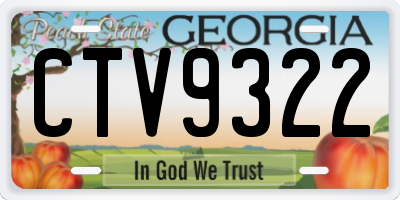 GA license plate CTV9322