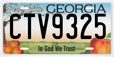 GA license plate CTV9325