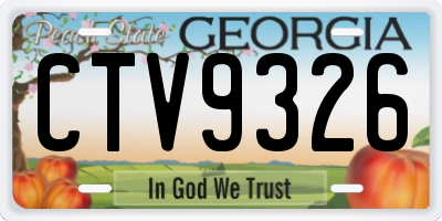 GA license plate CTV9326