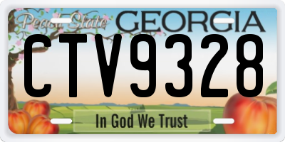 GA license plate CTV9328