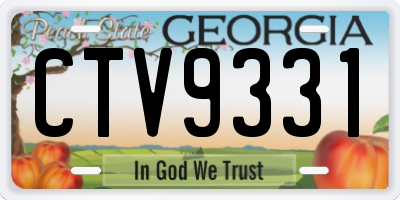 GA license plate CTV9331