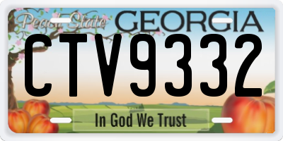 GA license plate CTV9332