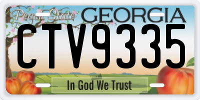 GA license plate CTV9335