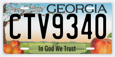 GA license plate CTV9340