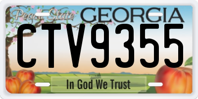 GA license plate CTV9355