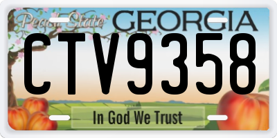 GA license plate CTV9358