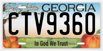 GA license plate CTV9360