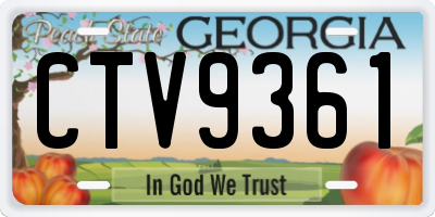 GA license plate CTV9361