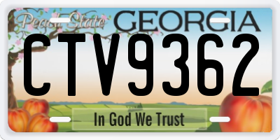 GA license plate CTV9362