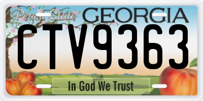 GA license plate CTV9363