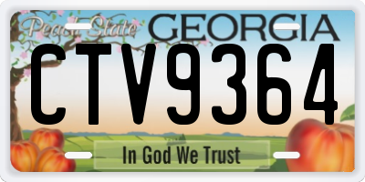 GA license plate CTV9364