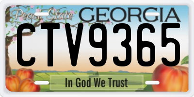 GA license plate CTV9365