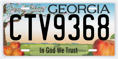 GA license plate CTV9368