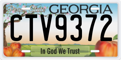 GA license plate CTV9372