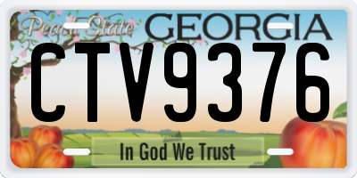 GA license plate CTV9376