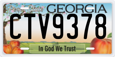 GA license plate CTV9378